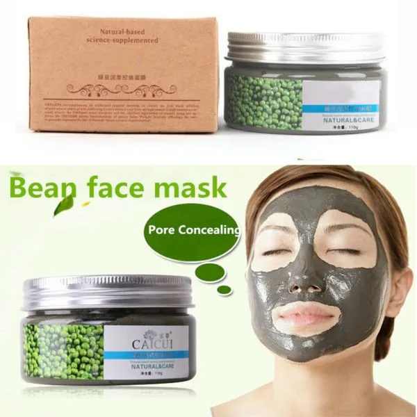 110 г mung Bean Mud масла черная голова Управление Acne маска чистке лечения угрей Удалить кожу BV4