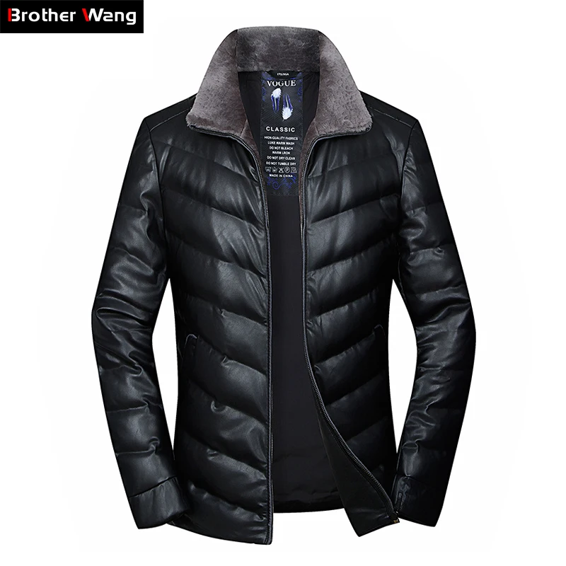 

2019 Winter New Men's Brand Warm Down Jacket Wool Collar Fashion Business Slim White Duck Down Jacket Male Brand Clothing