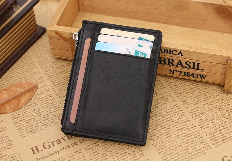Новые модные из высококачественной натуральной кожи держатель для карт чёрный; коричневый мягкий Почтовый монета карман ID кредитных карт
