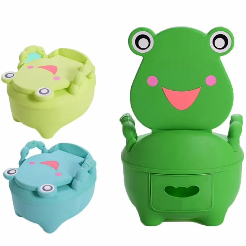 Baby Plastic Toilet Cartoon Cute Frog Drawer Potty Girls Boy Portable Potty Seat Folding Chair Training Potty Children's Toilet