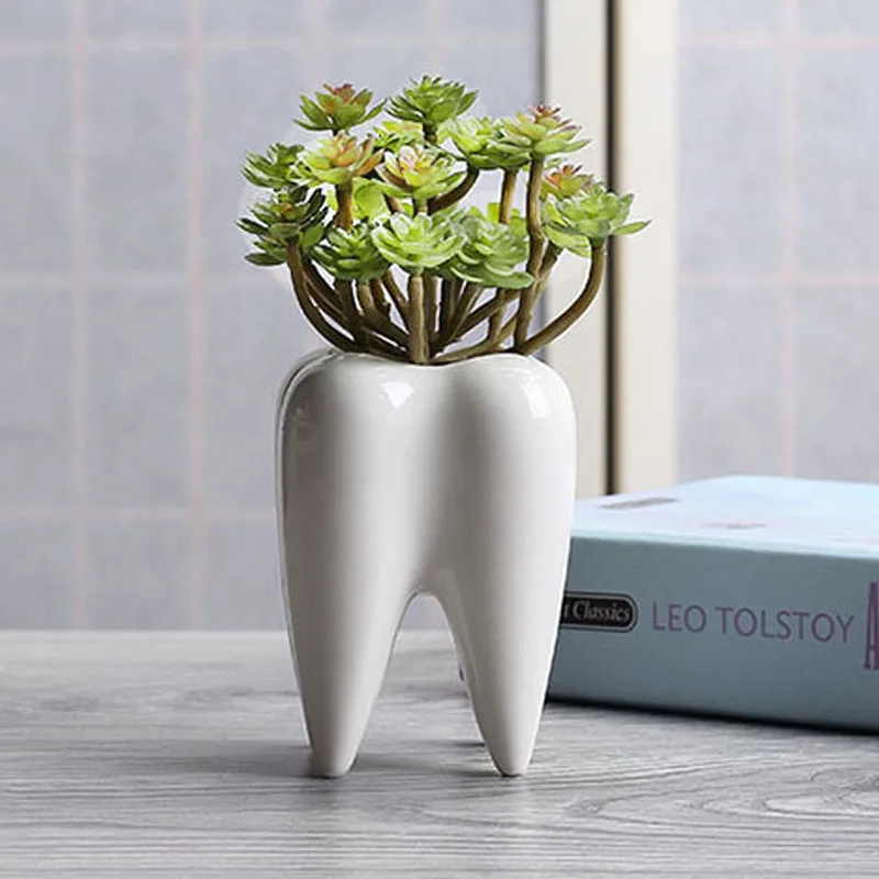 YeFine дизайнерские маленькие горшки для растений в форме зубов, мини-горшки для суккулентов, горшки для бонсай, керамические горшки для детской комнаты, офисный стол, Декор