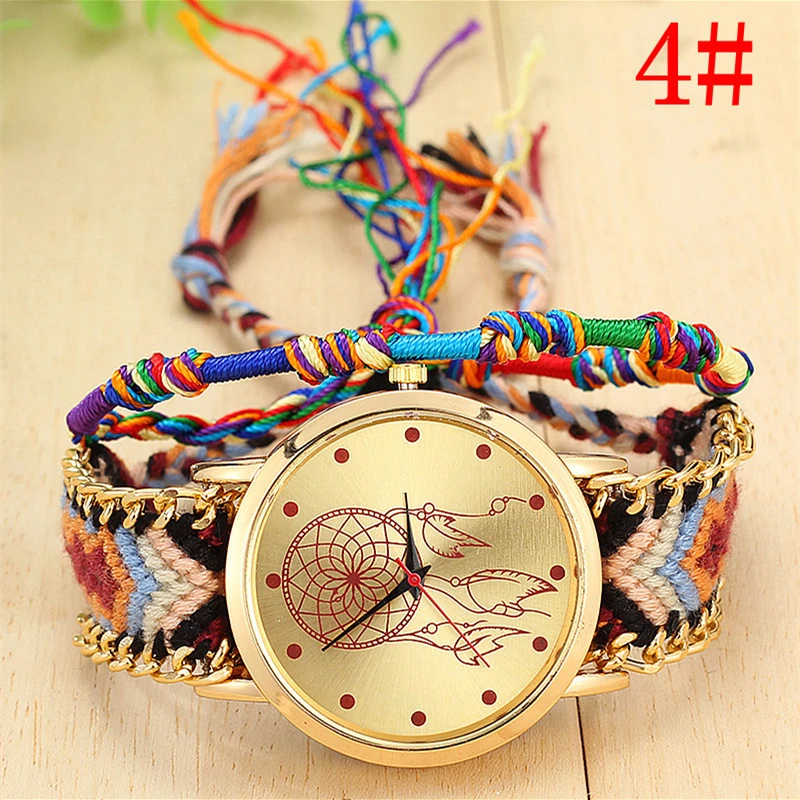

Sloggi National Wind Women Watch Weaving Dream Catcher Bracelet Watch women Napel Vintage Handmade DIY Watches Horloges Vrouwen