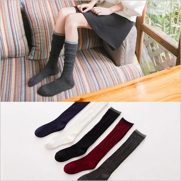 New Fashion College Wind Thigh High Stockings Good Quality Comfortable
