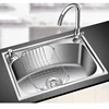 kitchen sink stainless steel Finished brushed single bowl sink kitchen above counter or undermount without faucet kitchen sinks 6