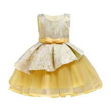 Пышное Платье с бантом для маленьких девочек праздничный и свадебный костюм для маленьких девочек детская одежда платье для дня рождения нового дизайна для девочек от 2 до 8 лет