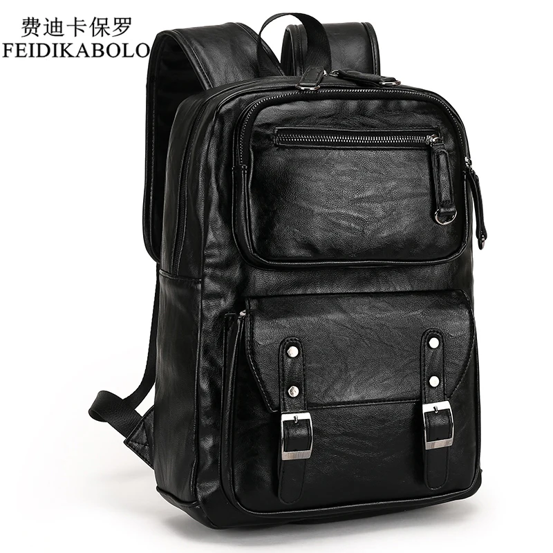 Цена 2018 мужской кожаный рюкзак, мужские рюкзаки для путешествий, Mochila Masculina, Черная мужская сумка для книг, рюкзак для ноутбука, Mochilas Para Hombre Man