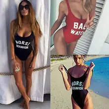 Купальный костюм BAE WATCH, Цельный купальник, женский красный Монокини, женский комбинезон, сексуальный цельный купальник