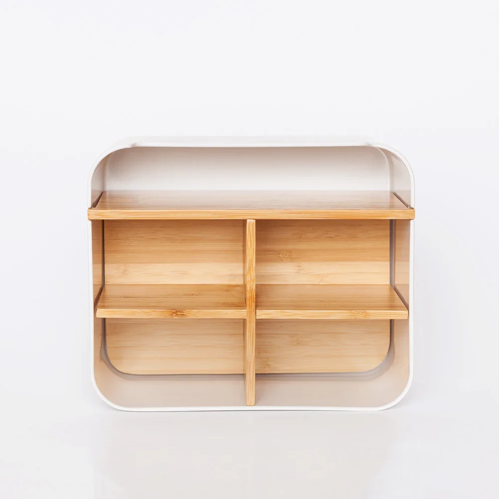 Beste ZEN S BAMBOE Bureau Make Organizer Opslag Romote Controle Potlood Houder 5 Compartimenten Kantoorbenodigdheden supplies Houder