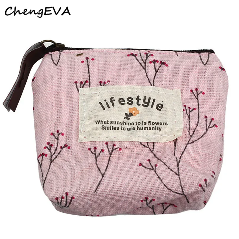 ChengEVA Small Canvas Purse Zip font b Wallet b font Lady Coin Case Bag Handbag Key