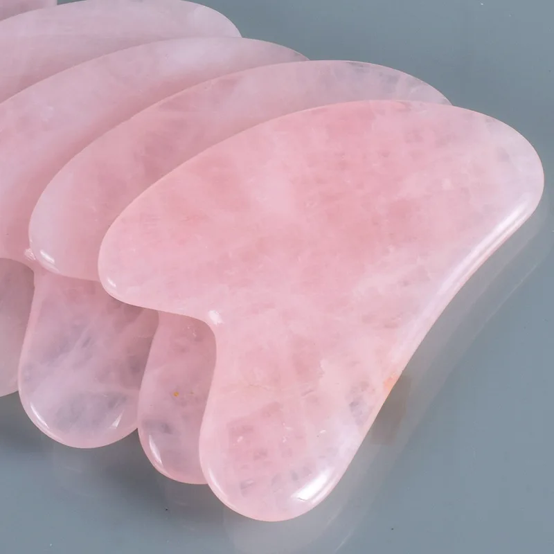 10 шт. Gua Sha соскабливание массажные инструменты натуральный розовый кварц ручной работы Guasha доска для спа акупунктуры