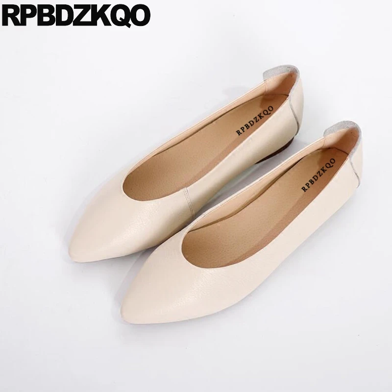 2021 Ballerina Shoes Work Nude On Soft Ballet Flats Women Designer Ladies Toe Green Handmade White|Women's Flats| - AliExpress
