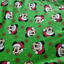 Хлопковая Рождественская шляпа Микки в зеленом DIY ткань мягкая одежда швейная ширина ткани 160 см