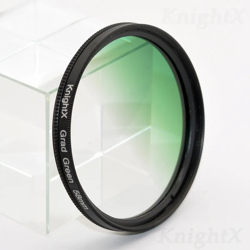 KnightX 24 цветной фильтр для nikon canon 18-55 d80 anamorphique объектив eos 600d фотография lentes para 52 мм 58 мм 67 мм uv CPL nd - Цвет: Grad Green