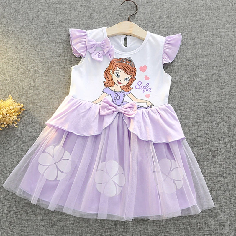

Kids Dresses For Girls Princess Sofia Dress Rapunzel Girl Costume Birthday Party Dress Tulle Children Clothing Beach Wear 2018