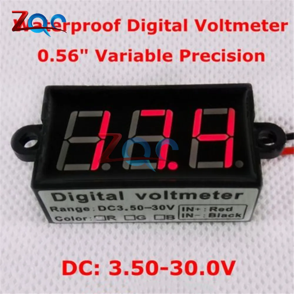 DC 3.5-30V 0.56" Waterproof Digital LED  Volt Meter Panel Mount BBC 