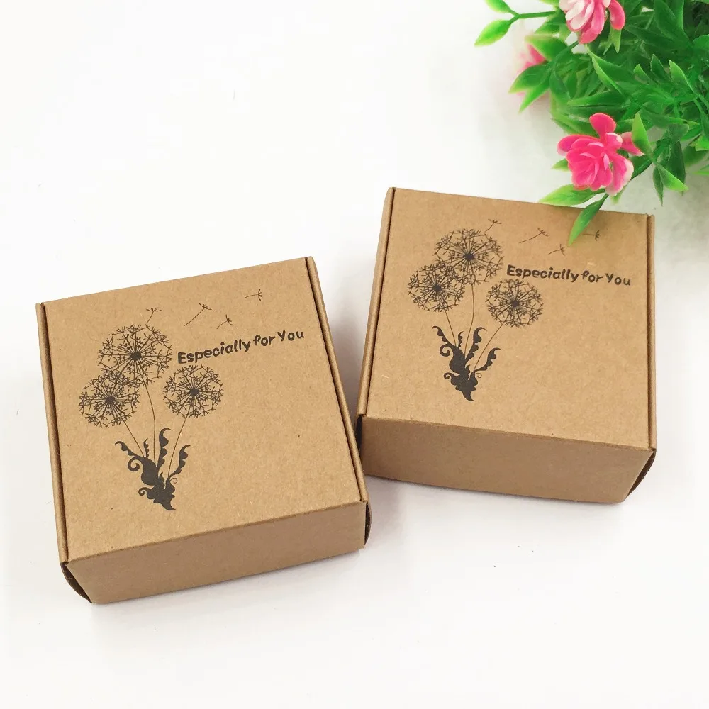 Download 100pcs/lot New Design Kraft Paper Gift Brown Folding Paper Box For Packaging Cupcake Candy DIY ...