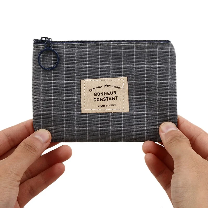 

1PC Cute Mini Canvas Purse Card Key Mini Zero Purse Pouch Canvas Bag Small Zipper Coin Purse Card Holder Wallet 4 Colors
