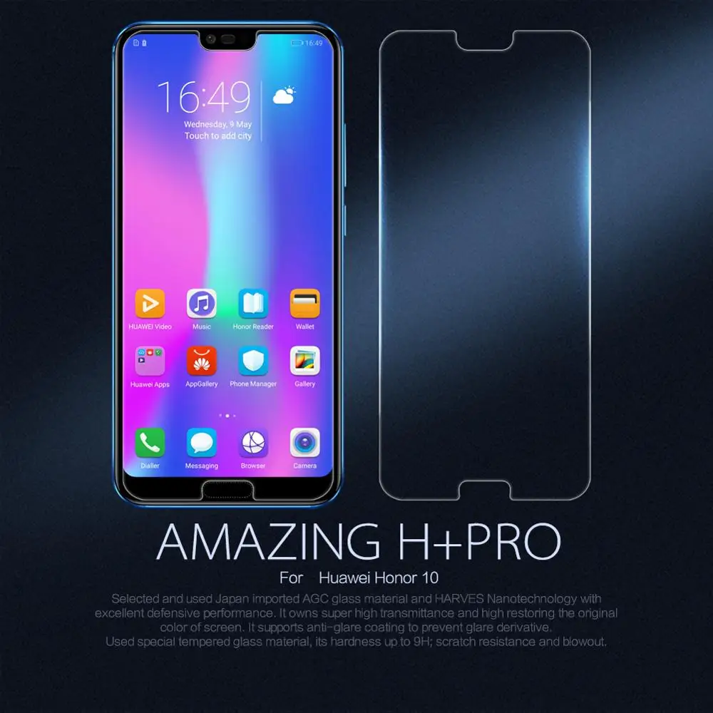 Закаленное стекло Nillkin для Huawei Honor 10 протектор экрана 9 8 9H твердое с защитой от