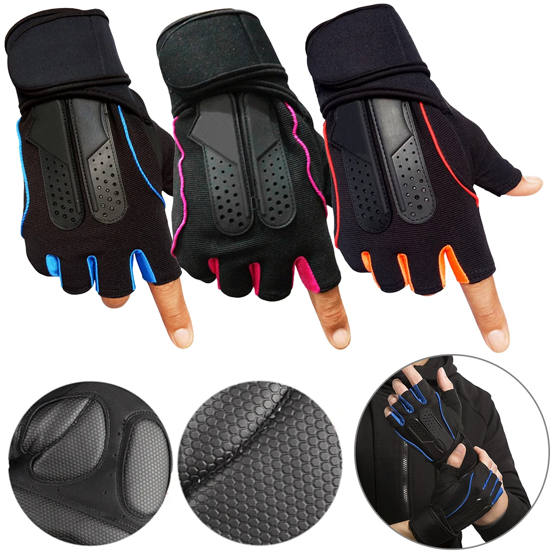1 Pair Gym Body Building Training Sports Fitness WeightLifting Gloves For Men Women Workout Exercise Cycling Glove guantes