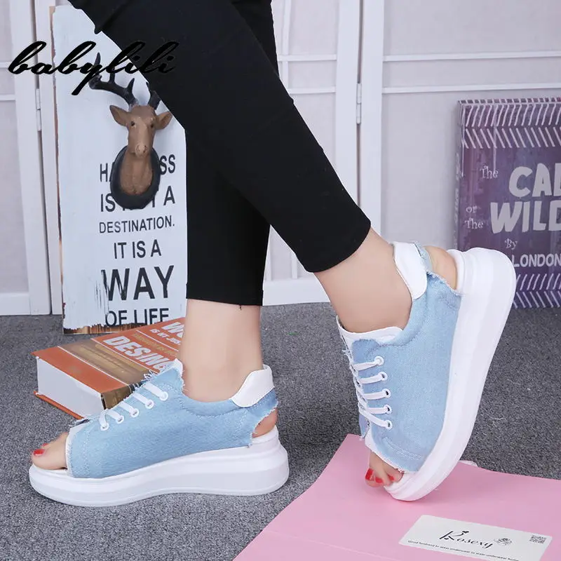 

Sneakers canvas open toe shoes shoes for women fashion 2019 solid Superstar soft non-slip design hook buckle vulcanize shoes
