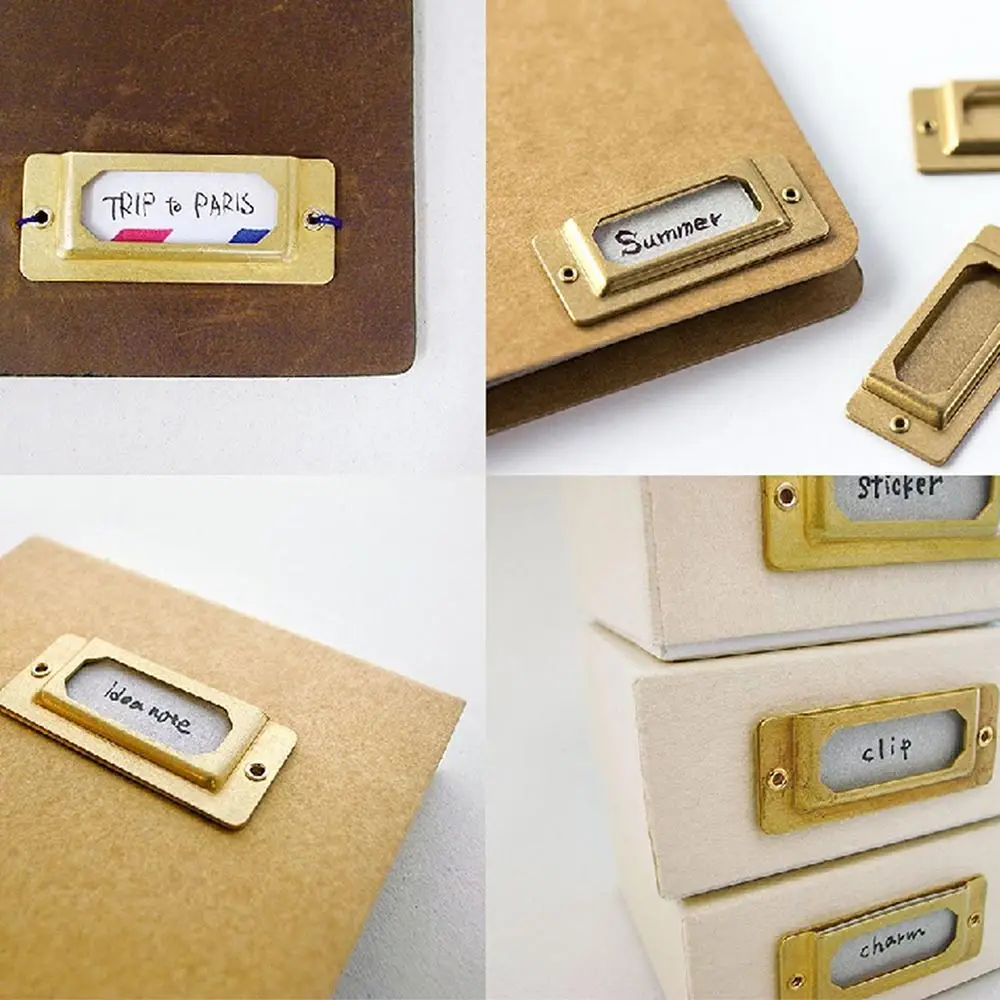 Index Sticker Zipper Bookmarks brass Label plate Metal bookmarks Index for Midori traveler's notebook Diary planner DIY accessories Vintage stationery supply