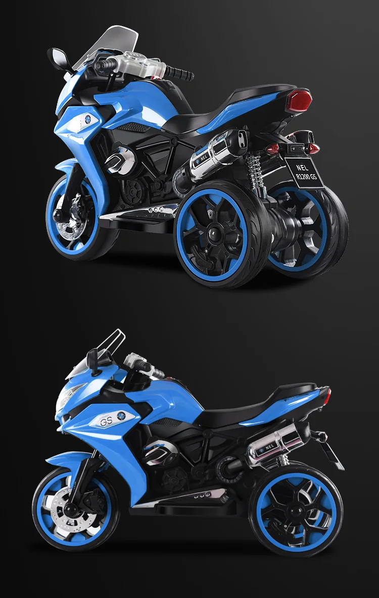 Модный детский двойной электрический мотоцикл для детей от 3 до 9 лет, Детская электрическая вспышка, трехколесная детская зарядка, игрушка motocicleta electrica