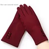 New Fashion Elegant Ladies Touch Screen Warm Lace Gloves Women Autumn Winter Cashmere Long Full Finger Glove Mittens Guantes 19A ► Photo 3/4