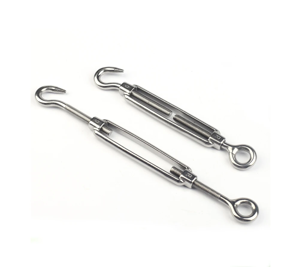 10PCS/lot 304 Stainless Steel M6 Hook Eye Wire Rope Tensioner Marine