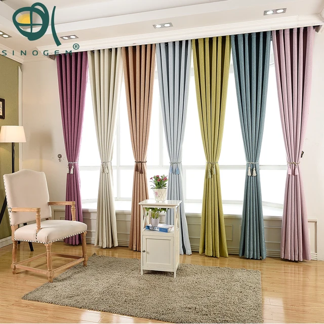 Cheap Sinogem Solid Color Cotton Linen Blackout Curtains for Living Room Home Decor Window Curtains for Bedroom Window High Shading Cheap Sinogem Solid Color Cotton Linen Blackout Curtains for Living Room Home Decor Window Curtains for Bedroom Window High Shading