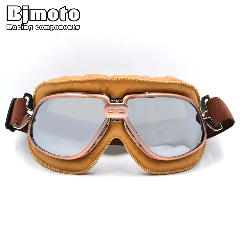 

BJMOTO New Arrival Adult Motorcycle Goggles Motocross Helmet Goggles ATV Cruiser Off Road Eyewear Leather Googles