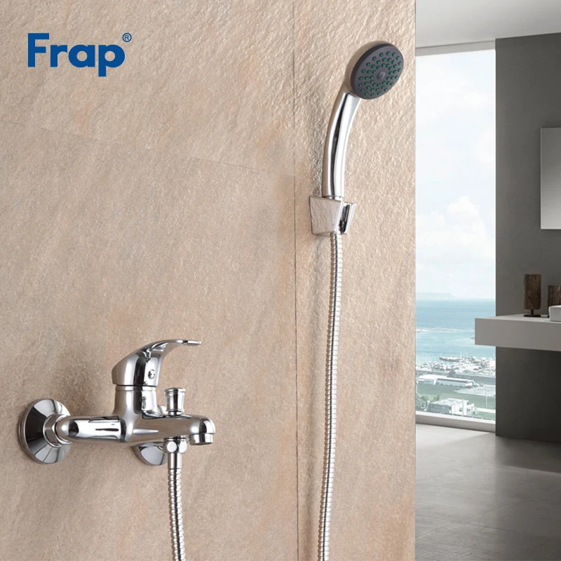 Frap New Arrival Bathroom Shower Faucet Bath Faucet Mixer Tap With ABS Hand Shower Head Set Wall Mounted Torneira F3013
