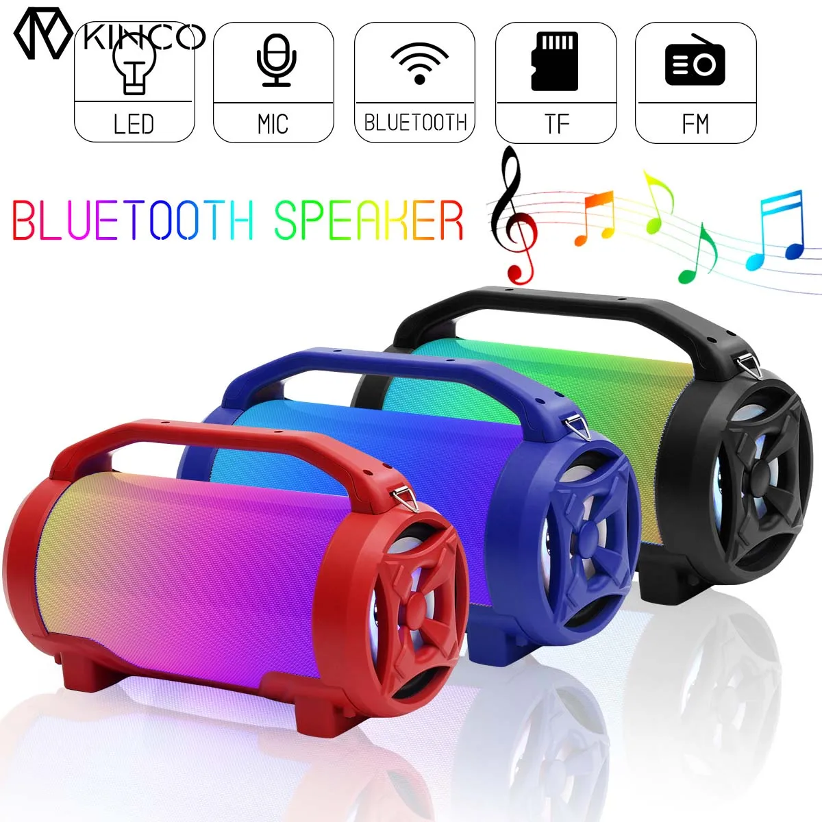 

10W Portable Wireless Loudspeaker Outdoor bluetooth Speaker Built-in Mic TF FM Mp3 Player Radio Music Subwoofer Column Speakers