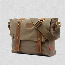 2016 Retro Durable Masculine Business School Canvas Shoulder Crossbody Messenger Bag High Quality