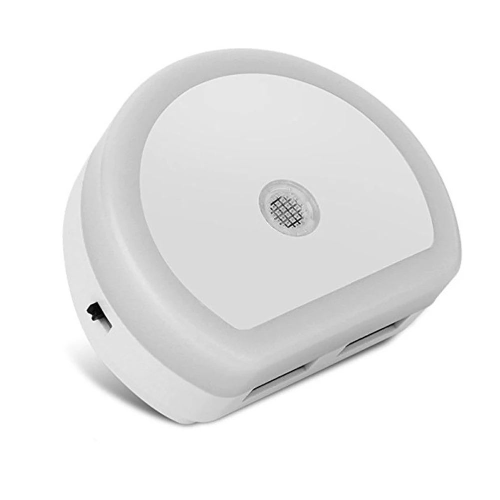 European regulation double USB light sensor white night light automatic night intelligence light