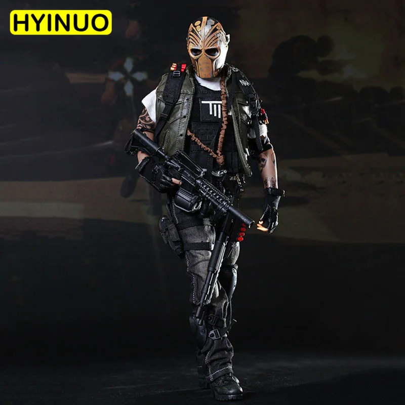 

1/6 Scale FS-73008 American mercenary Male Terrorist Male Mask Mercenary Sculpt Model 12' Full Set Action Figure Body Dolls Toys