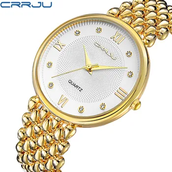 

CRRJU 2017 Hot Fashion Brand Relogio Feminino Female Stainless Steel Watch Ladies Fashion Casual Watch Quartz Women Watches