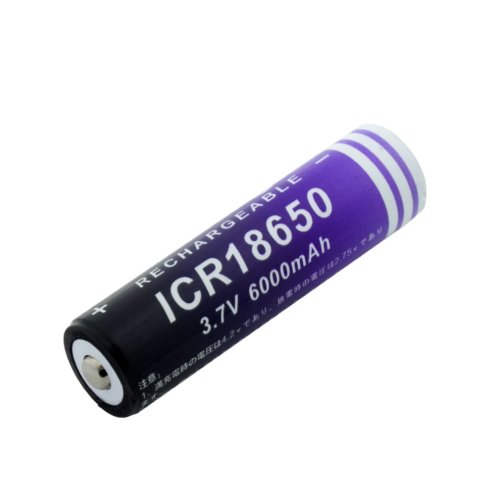 1 Pieces 18650 Батарея 3,7 V 6000mAh ICR 18650 перезаряжаемая литий-ионная батарея для светодиодного фонарика, фонарь, мини-вентилятор, литий-ионная батарея - Цвет: 1 Pieces