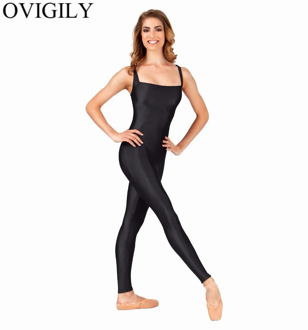 Женская майка OVIGILY из эластичной лайкры спандекса без рукавов|tank unitard|dance unitardtank