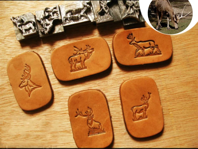 

Elaphurus davidianus David's deer pattern Hand-work unique design carving punches stamp craft leather with leather carving tool