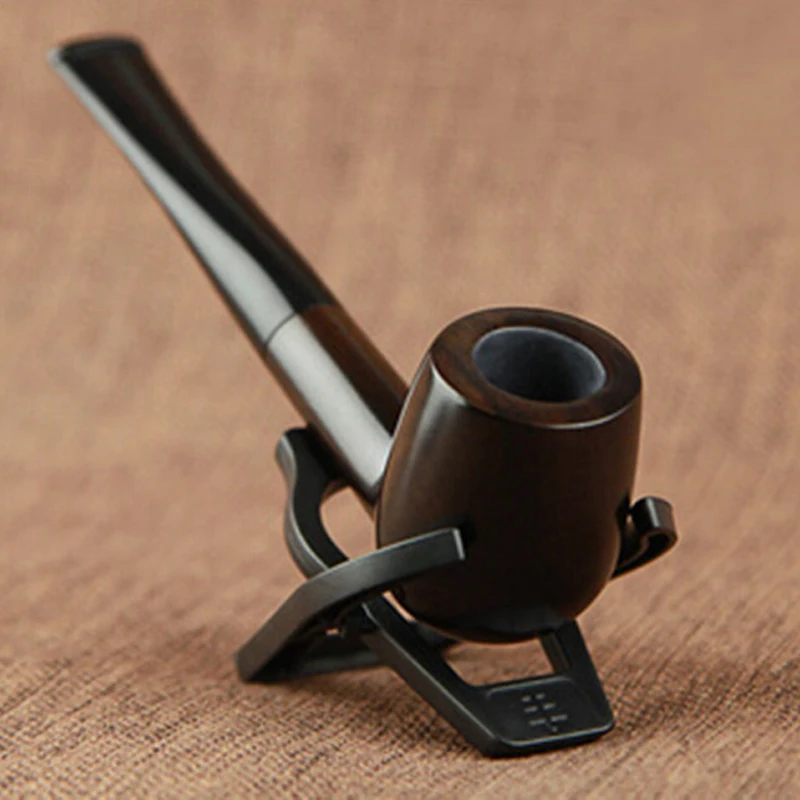 1 Pcs Pipe Ebony Wood Smoking Pipe Portable Straight Type Smoke Supplies Fashion Wooden Pipe Filter Accessories Smoke pipe