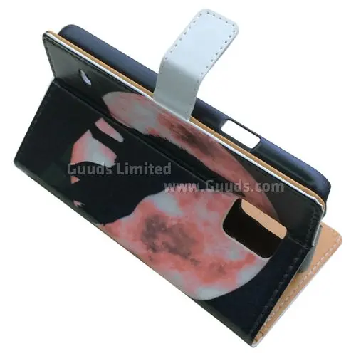 Moon Wolf Leather Wallet Case for Samsung Galaxy S5 G900