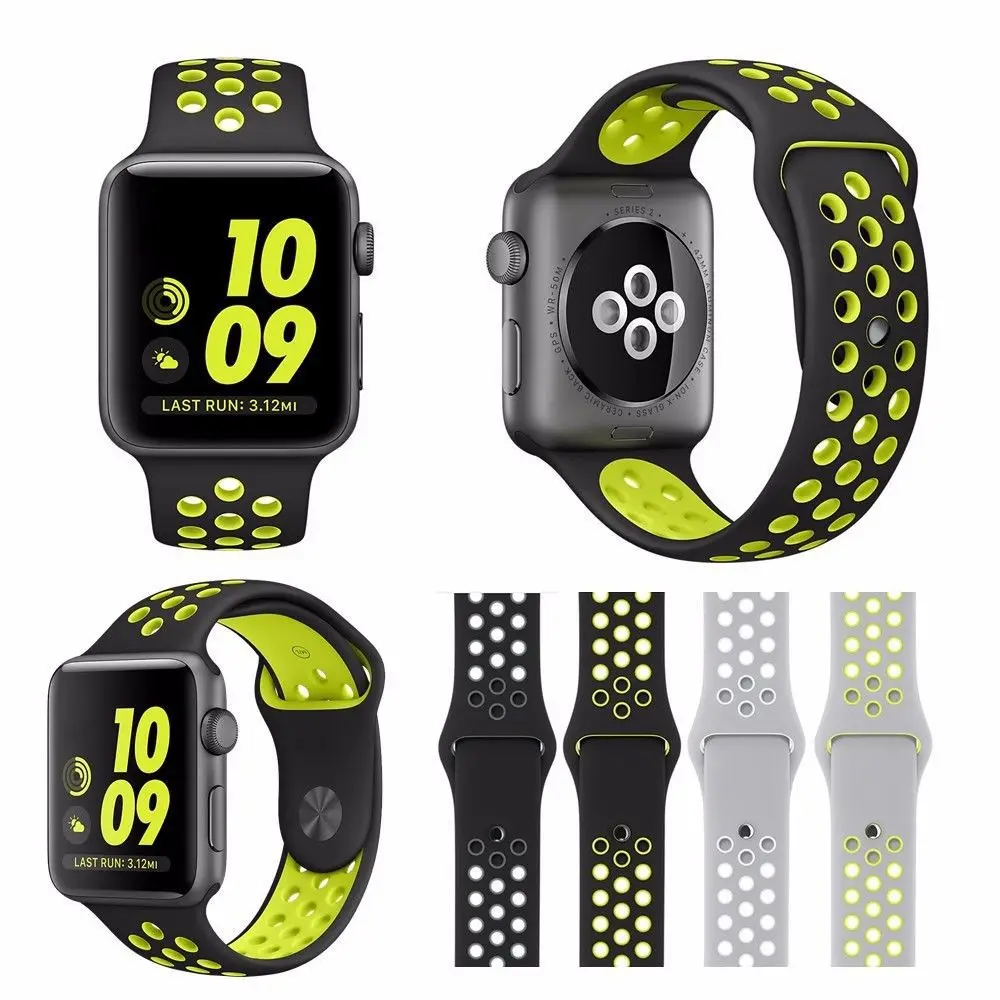 

40mm 44mm Colorful Soft Silicone Strap for Apple Watch Band 38mm Sport Rubber Bracelet Wrist Strap 42mm for iWatch Series 12 3 4