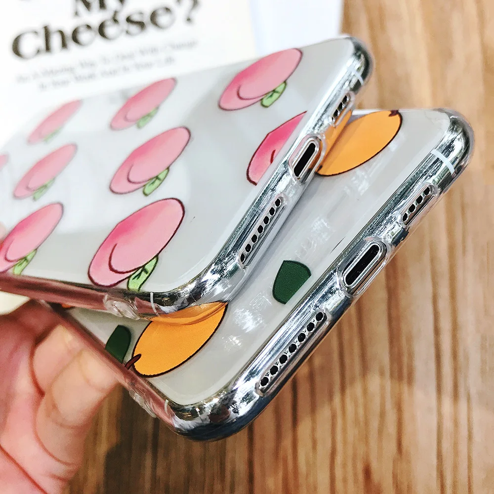 KIPX1084_6_JONSNOW Phone Case For iPhone XS Max XR XS 7 Plus 8 6 6S 6 Plus Fruit Oranges Pattern Clear Soft Silicone Back Cover Capa Fundas