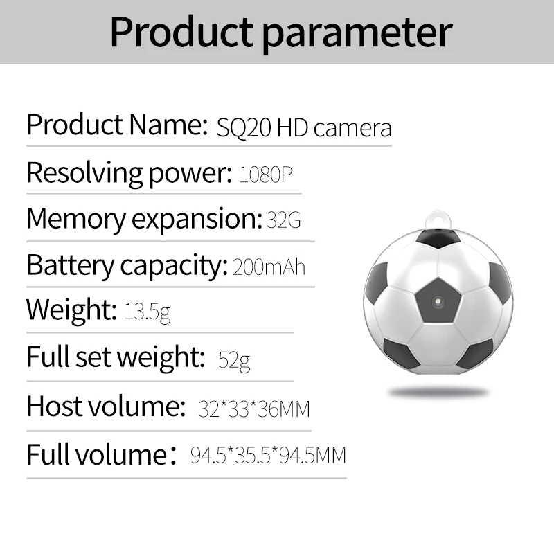 1080P мини-камера для футбола, видеокамера для мобильного обнаружения, экшн-мини-камера DV, видео, голосовое аудио рекордер, микро-камера, креативная игрушка