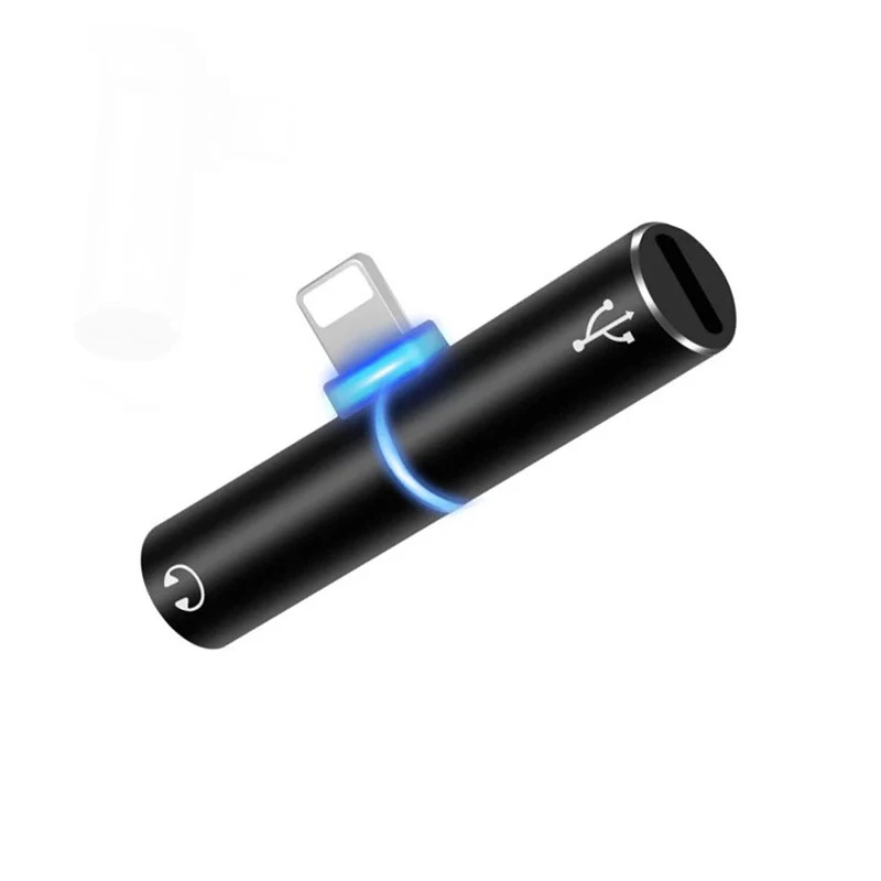 2 in 1 Dual for lightning Splitter for Charging and Listening Dual for Lightning Headphone Adapter for Apple iPhone X 8 7 6
