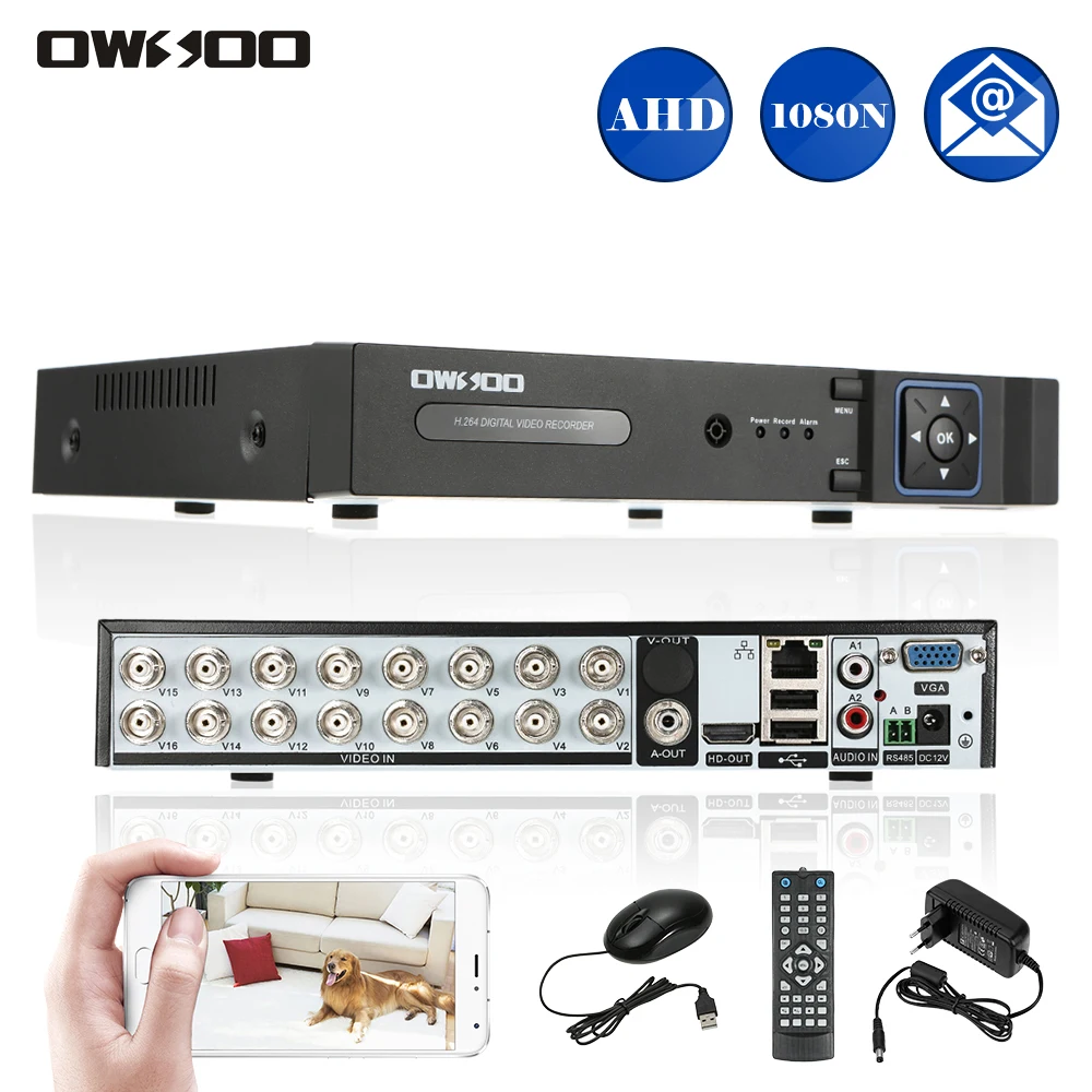 OWSOO 16CH AHD DVR Recorder 1080N Surveillance Video Recorder H.264 16 Channel Digital Video OWSOO 16CH AHD DVR Recorder 1080N Surveillance Video Recorder H.264 16 Channel Digital Video