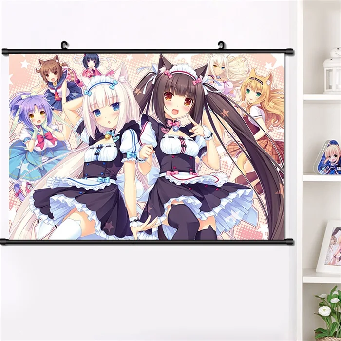A Аниме NEKOPARA Chocolat ванильный Azuki кокосовый настенный Свиток Плакат манга настенные подвесные плакаты модное украшение дома 40*60 см - Цвет: A
