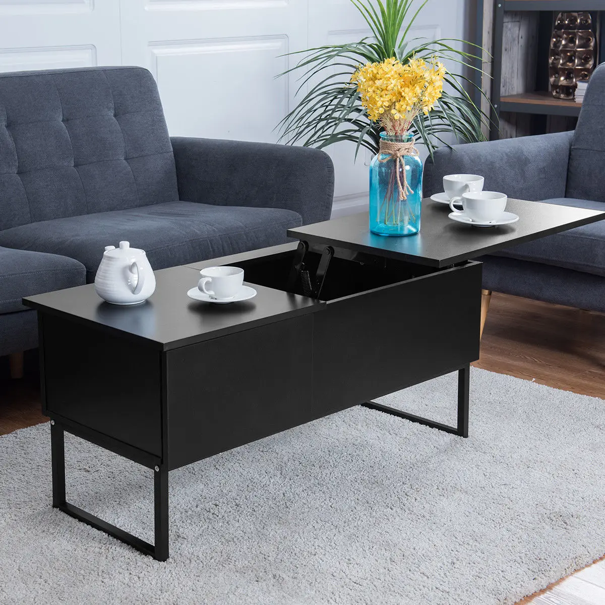 Giantex Modern Coffee Table Lift Top Home Living Room Wood 