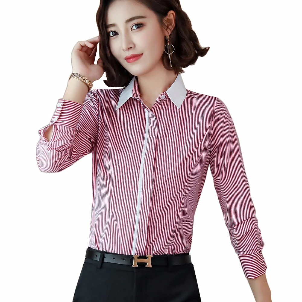 2018 nueva blusa profesional invierno mujer blusa formal de manga larga para oficina camisas de talla grande para señoras|Blusas y camisas| - AliExpress