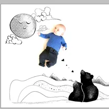 Детское одеяло-Ростомер-геометрический современный месяц трекер-фон для фотосъемки новорожденных-индивидуальный подарок для душа-Детская фотография Реквизит